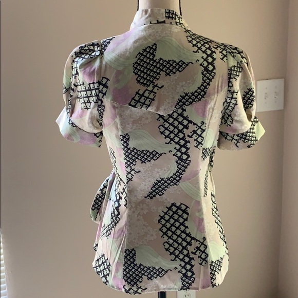 3/$20 Silk BCBG maxazria wraparound blouse - Picture 4 of 5